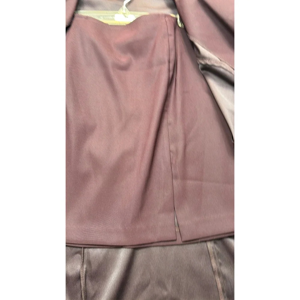 The Splurge Burgundy Skirt Suit Set Blazer and Skirt Two Piece Plum Professional